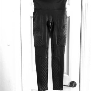 Spank faux leather moto leggings